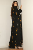 Abaya embroidered with yellow flowers