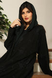 Crepe abaya with black embroidery with computer threads