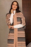 Camel long sweater coat with cardigan sleeves 
