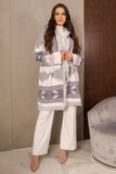 Gray long-sleeved printed sweater coat 