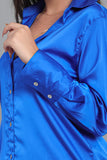 Indigo satin look shirt - 