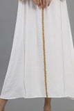 Moroccan style jalabiya, embroidered with cotton, white