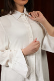 White linen drape shirt 