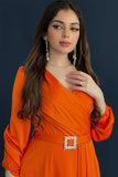 Classic orange dress with belt