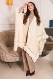White winter fur jacket with buttons 