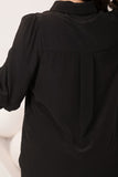 Black shirt with pleated sleeves 