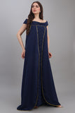 Two-piece Gulf jalabiya with a modern design, navy blue colour