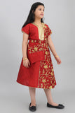 Girls' Shantoun robe, embroidered with golden threads, red 