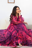 Fuchsia ruffled maxi dress