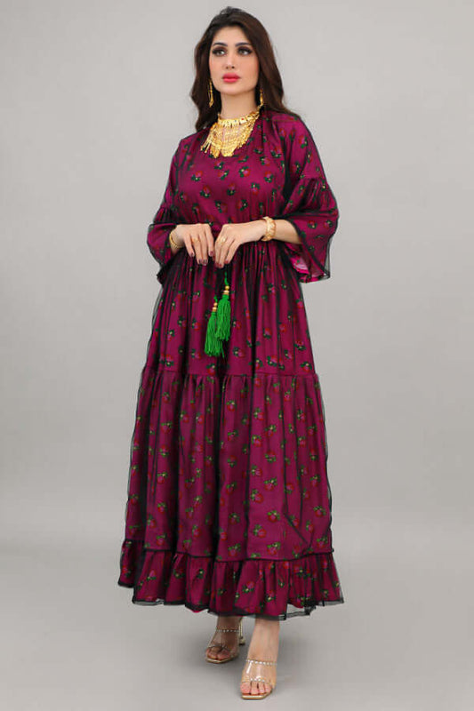 Galabiya Shalki, style, cloche dress, mauve color 