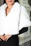 White mesh fur shawl
