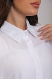 White shirt with pleated sleeves