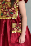 Girls' Shantoun embroidered bodice, Oud color 