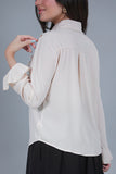 Beige georgette shirt with tie and ruffles 