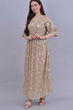 Jalabiya dress design embroidered with golden beige sequins