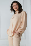 Solid color pants and shirt set - beige 