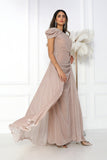 Rose gold one shoulder sparkly jersey dress 