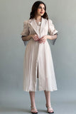 Two-piece dress with blazer design, beige