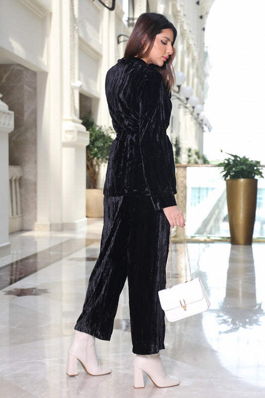 Black formal pants and blouse set 
