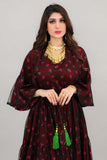 Galabiya Shalki, style of gala dress, burgundy color 