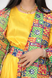 Girls' jalabiya, two pieces, embroidered with a yellow belt 