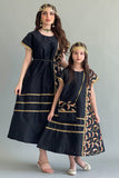 Kuwaiti girls' jalabiya, embroidered with sequins, black 