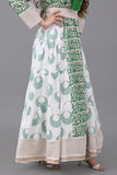 Jalabiya with cloche design and Islamic patterns, green color 