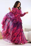 Fuchsia ruffled maxi dress