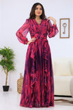 Fuchsia ruffled maxi dress