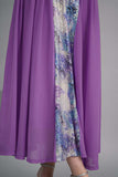 Mauve color wavy sequin dress with pleats