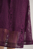 Short lace dress with purple feathers