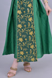 Shantoon robe with oriental design, embroidered with gold, green colour 