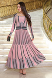 Pink heart neck maxi dress 