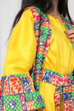 Girls' jalabiya, two pieces, embroidered with a yellow belt 