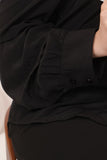 Black shirt with pleated sleeves 