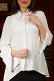 White linen drape shirt 