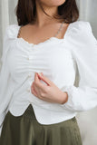 Lulu white button-up blouse