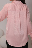 Pink satin draped shirt