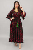 Galabiya Shalki, style of gala dress, burgundy color 