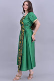 Shantoon robe with oriental design, embroidered with gold, green colour 