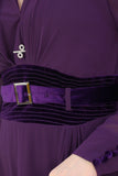 Solid color dress with ruffled layers, purple 