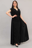 Black crystal embroidered split dress