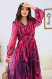 Fuchsia ruffled maxi dress