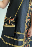 Kuwaiti girls' jalabiya, embroidered with sequins, black 