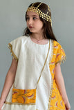 Kuwaiti girls' jalabiya embroidered with sequins, cumin colour 