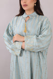 Jalabiya embroidered with golden threads, Tiffany color 