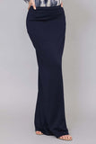 Long uniform skirt in navy blue