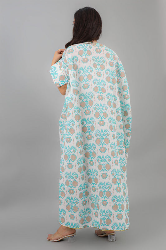 Jalabiya with butterfly design and Tiffany color prints