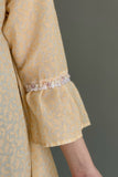 Two-piece galabiya lined with satin, beige color