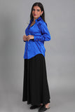 Indigo satin look shirt - 